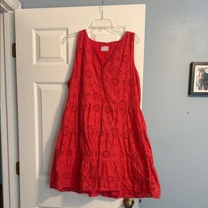 Time and Tru Pink Sleeveless Eyelet Mini Dress